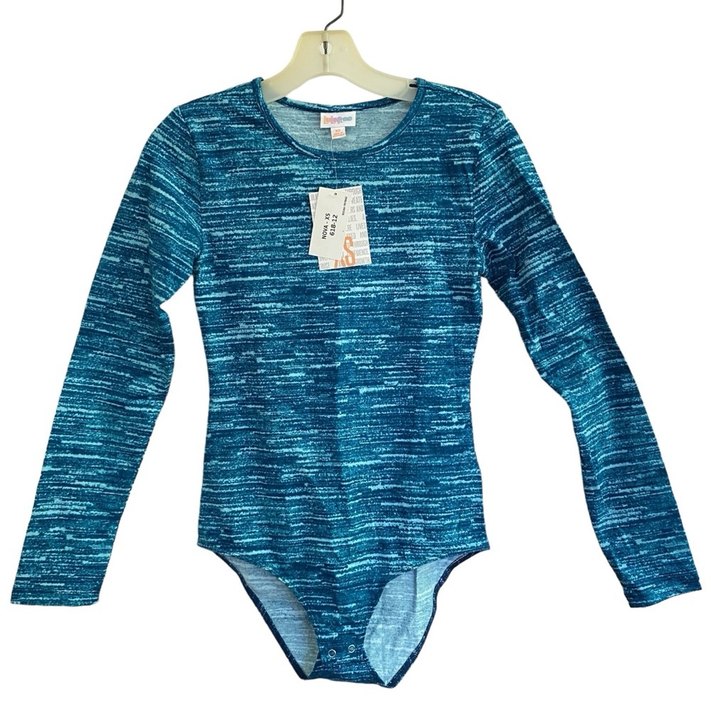 LulaRoe NOVA Blue Stripes Long Sleeved Bodysuit NWT Size XS